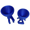 Ver imagem 5 de Kit 2 Vasos Sentados 15 Cm Suculentas Robert Plant Decoração Decorativo Azul Metálico
