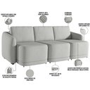 Ver imagem 3 de Sofá Cama para Sala de Estar 4 Lugares 336cm Montserrat K01 Linho Cinza - Lyam Decor