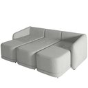 Ver imagem 6 de Sofá Cama para Sala de Estar 4 Lugares 336cm Montserrat K01 Linho Cinza - Lyam Decor