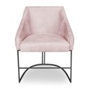 Ver imagem 4 de Kit 6 Poltronas Luxo Alana Suede Rosa Bebê Base Ferro Preto - Pallazio