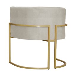 Poltrona Luana Suede Bege Base Metálica Dourada - Belliv Decor - 3