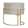 Poltrona Luana Suede Bege Base Metálica Dourada - Belliv Decor - 3