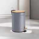 Ver imagem 1 de Lixeira com Pedal 5l Fluted Cinza Jolitex