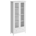 Ver imagem 1 de Cristaleira 2 Portas Vidro 1 Gaveta 180x80 Cm E954 Branco Dtall Branco