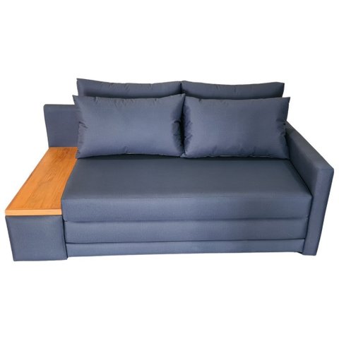 Sofá Cama | Tampo Lateral Esquerdo | Tecido Impermeável | 2 Lugares | Medida 180cm | Azul Marinho