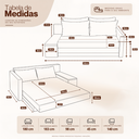 Ver imagem 3 de Sofá Cama | Tampo Lateral | Tecido Impermeável | 180cm | Floresta