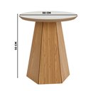 Ver imagem 4 de Mesa De Canto Lateral Pé Hexagonal TB606 Off White Freijó Dalla Costa