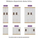 Ver imagem 6 de Guarda-roupa Infantil 122cm com Vidro 4 Portas e 2 Gavetas Teddy Multimóveis Mp4488 Madeirado/