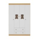 Ver imagem 7 de Guarda-roupa Infantil 122cm com Vidro 4 Portas e 2 Gavetas Teddy Multimóveis Mp4488 Madeirado/