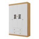 Ver imagem 2 de Guarda-roupa Infantil 122cm com Vidro 4 Portas e 2 Gavetas Teddy Multimóveis Mp4488 Madeirado/