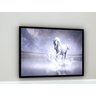Quadro Decorativo Cavalo Branco Lago - 70x50cm:moldura Branca - 2