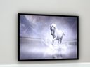 Ver imagem 2 de Quadro Decorativo Cavalo Branco Lago - 70x50cm:moldura Branca
