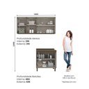 Ver imagem 2 de Lavanderia Modulada Lora 6 Portas 4 Prateleiras MDF 160cm Amadeirado Casa 812