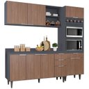 Ver imagem 2 de Armário de Cozinha com Tampo Cp02 210cm Pérola Grafite/freijó Z34 - Mpozenato