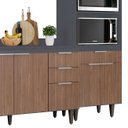 Ver imagem 6 de Armário de Cozinha com Tampo Cp02 210cm Pérola Grafite/freijó Z34 - Mpozenato