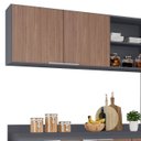 Ver imagem 5 de Armário de Cozinha com Tampo Cp02 210cm Pérola Grafite/freijó Z34 - Mpozenato