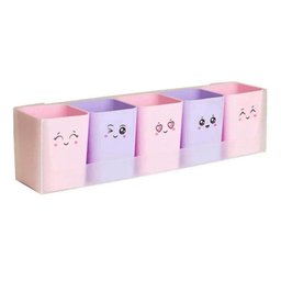 Kit com 5 Porta Objetos Doçura Rosa e Roxo - Dello - 2