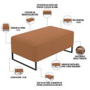 Ver imagem 4 de Kit 02 Puffs Decorativo Sala De Estar Cléo 90cm Base De Ferro Preto W01 Bouclê Terracota - Lyam
