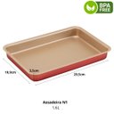 Ver imagem 3 de Jogo de Assadeiras Forma Retangular 03 Peças Antiaderentes + Luva Térmica + Pincel de Silicone Verme