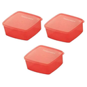 Ver imagem 1 de Tupperware Kit com 3 Potes Freezer Jeitosinho 400 Ml Cor Coral Tupperware Kit com 3 Potes Freezer Je