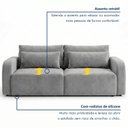 Ver mais imagens de Sofá Cama 3 Lugares Retrátil e Reclinável 216cm Montreal