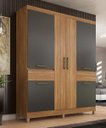 Ver imagem 1 de Guarda-roupa Mauá Casal 159m 6 Portas - Amendola Touch/ Grafito Demóbile