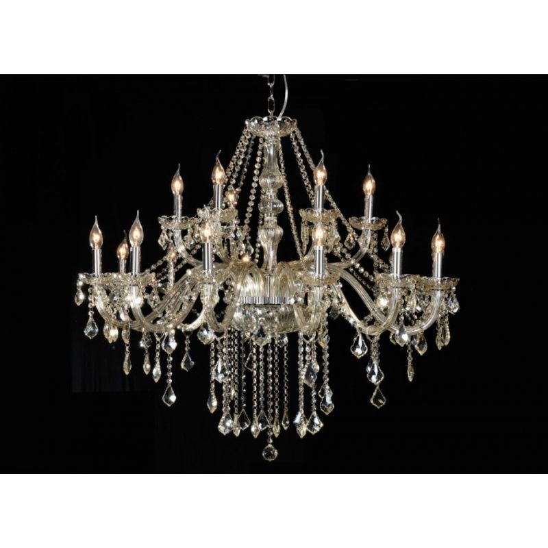 Lustre de Cristal Maria Thereza Champagne 18 Braços Arquitetizze ...