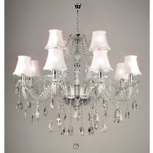 Lustre de Cristal 12 Braços com Cúpula Maria Thereza Transparente Arquitetizze