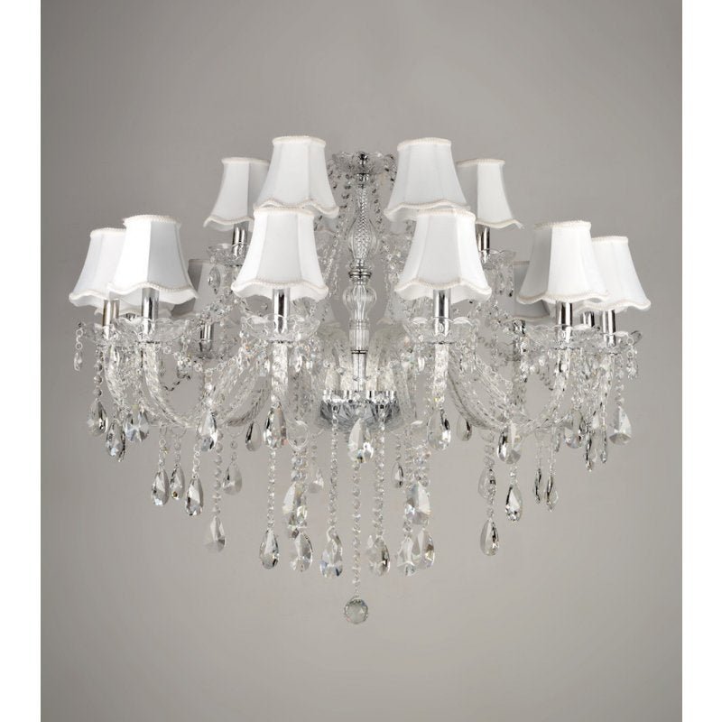 Lustre de Cristal com Cúpula 18 Braços Maria Thereza Transparente ...
