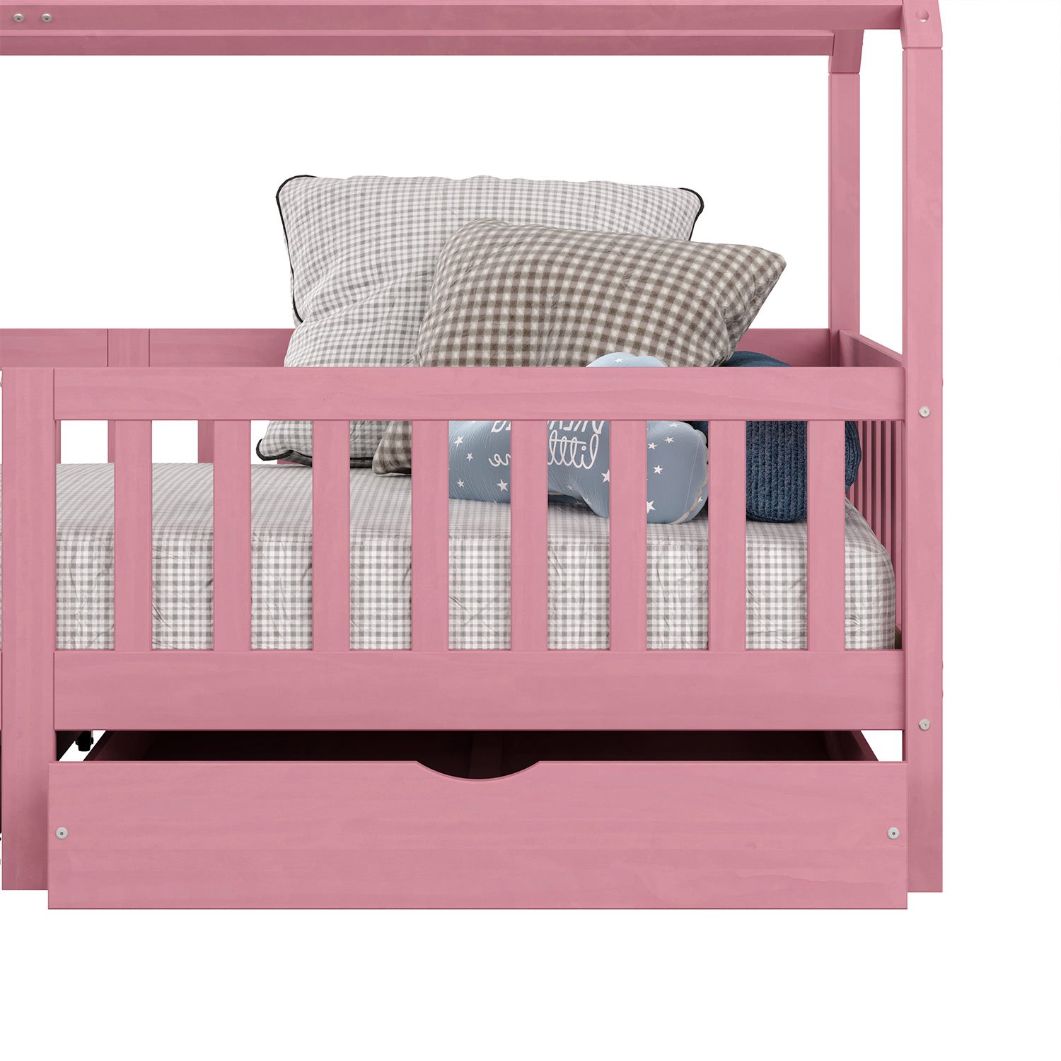 Cama Montessoriana Madeira Maciça Casa com Estrado Nuna Rosa ...