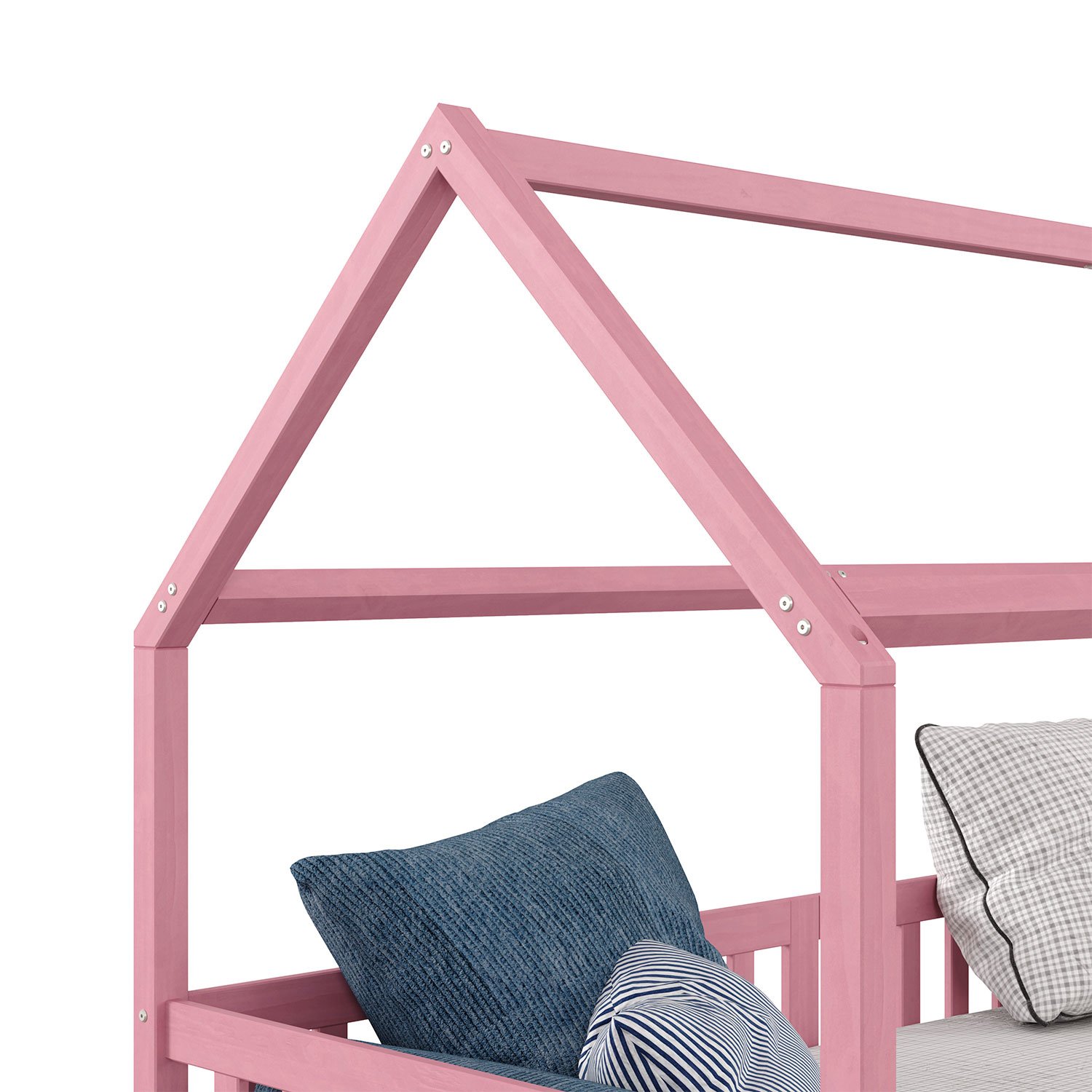 Cama Montessoriana Madeira Maciça Casa com Estrado Nuna Rosa ...