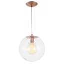 Ver imagem 1 de Pendente Redondo Esphera 30cm Vidro Cristal 1 Lâmpada Madelustre