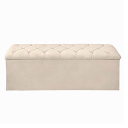 Recamier Bau Estofado Casal Queen Padrão Anita 160 Cm Veludo - 1