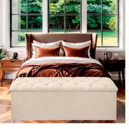Recamier Bau Estofado Casal Queen Padrão Anita 160 Cm Veludo - 2