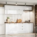 Ver imagem 2 de Cozinha Modulada 11 Pecas 240cm Ce381 Americana Branco Nature Henn