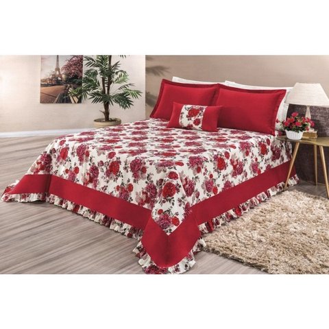 Cobre Leito Riviera Queen 05 Peças - Vermelho