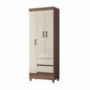 Ver imagem 1 de Guarda Roupa Solteiro 3 Portas 2 Gavetas Jequitiba Off White New Opção