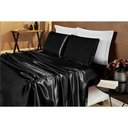 Ver imagem 4 de Jogo de Cama Lençol Cetim Casal Romantic 04 Peças - Preto