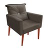 Kit 02 Poltronas Lara Decorativa Palito Luxo Tecido Marrom - 3