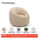 Ver imagem 3 de Poltrona Decorativa Concha Giratória com Puff Estilo Abóbora Shell Veludo Bege - Desk Design