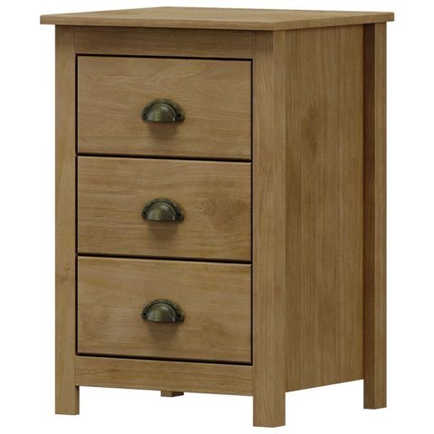 Mesa de Cabeceira 3 Gav Madeira Maciça 46 Cm 9130 Freijo Milani Store