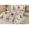 Cobre Leito La Bella Casal 03 Peças - Patchwork Laranja - 1