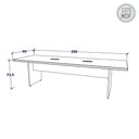 Ver imagem 3 de Mesa de Reunião Retangular F5 Office Moderno sem Gavetas MDF Freijó com Preto F5
