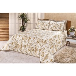 Cobre Leito Arezzo Casal 03 Peças - Cáqui - 1 Cobre Leito Arezzo Casal 03 Peças - Cáqui - 1