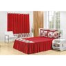 Kit Veneza Casal com Cortina 04 Peças - Vermelho - 1