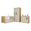 Ver imagem 2 de Quarto de Bebê Completo com Berço Americano 3 em 1 Sonho Multimóveis Mp4623 Madeirado/off White
