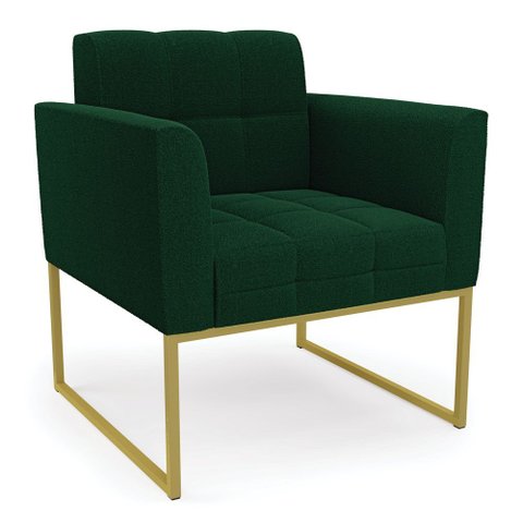 Poltrona Sala de Estar Industrial Dourado Elisa Bouclê D03 - D’Rossi 