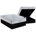Ver imagem 1 de Cama Box Baú Casal: Colchão Molas Ortobom SuperPocket Freedom Visco + Base CRC Suede Black(138x188)