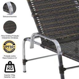 2 Cadeiras Espreguiçadeiras e Mesa Confortável para Piscina Pedra Ferro - 3
