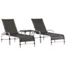 2 Cadeiras Espreguiçadeiras e Mesa Confortável para Piscina Pedra Ferro - 1